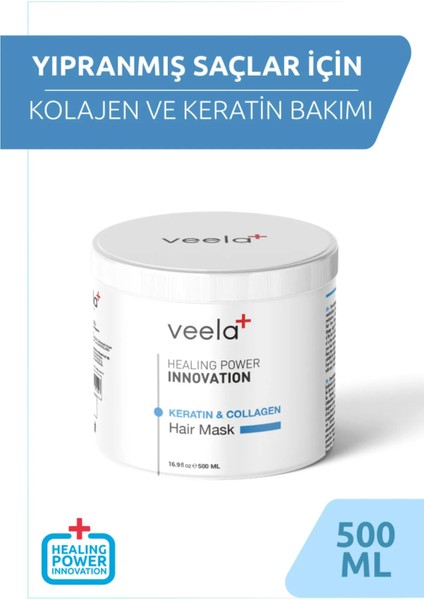 Yıpran MLş Saçlar Için Kolajen Ve Keratin Bakım Maskesi - Keratin & Collagen Hair Mask
