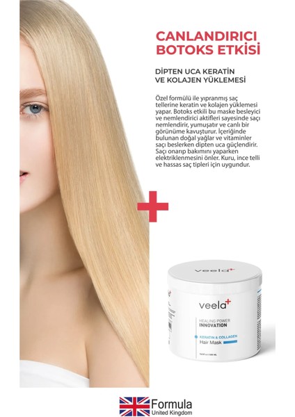 Yıpran MLş Saçlar Için Kolajen Ve Keratin Bakım Maskesi - Keratin & Collagen Hair Mask