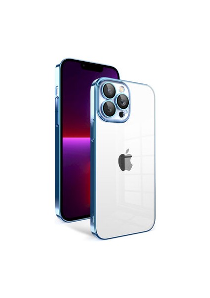 iPhone 13 Pro Kılıf Kamera Korumalı ve Renkli Çerçeveli Garaj Kapak