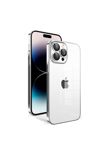 iPhone 14 Pro Kılıf Kamera Korumalı ve Renkli Çerçeveli Garaj Kapak