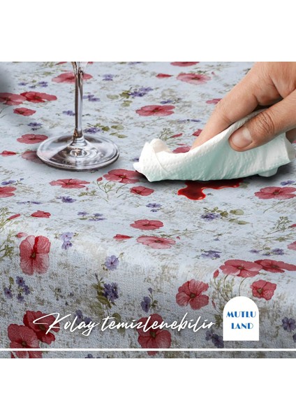 Dolores Pvc Masa Örtüsü Kenar Dantel Beyaz - Kırmızı fırsatları