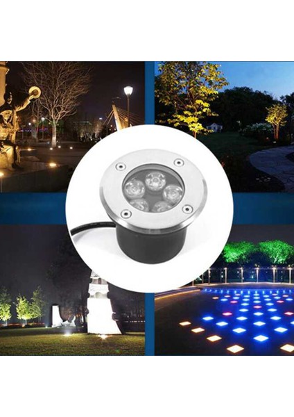 Sıva Altı LED Armatür Işık Show Gösteri Yol Aydınlatma Açık Alan Yuvarlak Zemin A-1401 3W 220V