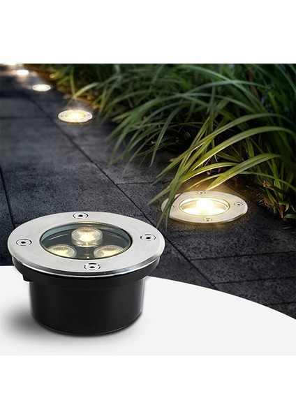 Sıva Altı LED Armatür Işık Show Gösteri Yol Aydınlatma Açık Alan Yuvarlak Zemin A-1401 3W 220V