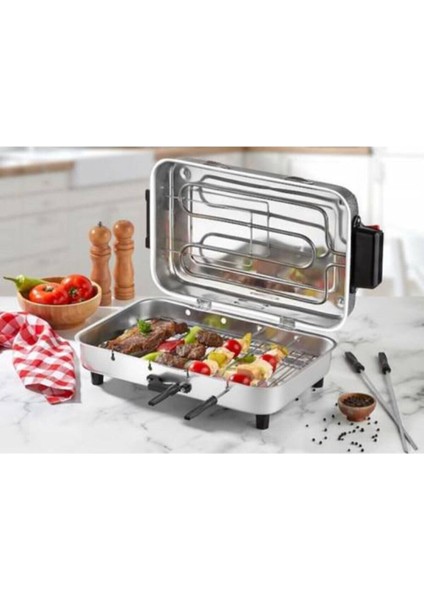 Mega(Büyük) Boy Elektrikli Izgara Barbekü Mangal