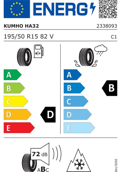 195/50 R15 82V Solus 4S Ha32 Oto 4 Mevsim (Üretim Yılı: 2024)