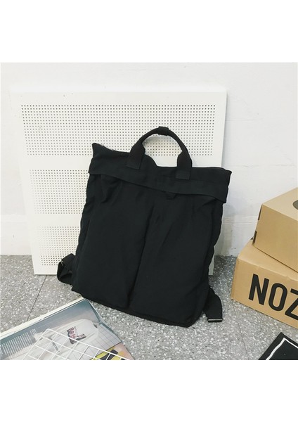 Vintage Tarzı Sırt Çantası Saf Pamuk Yıkanmış Kanvas Çanta Tembel Tarzı Büyük Kapasiteli Seyahat Sırt Çantası (Yurt Dışından)