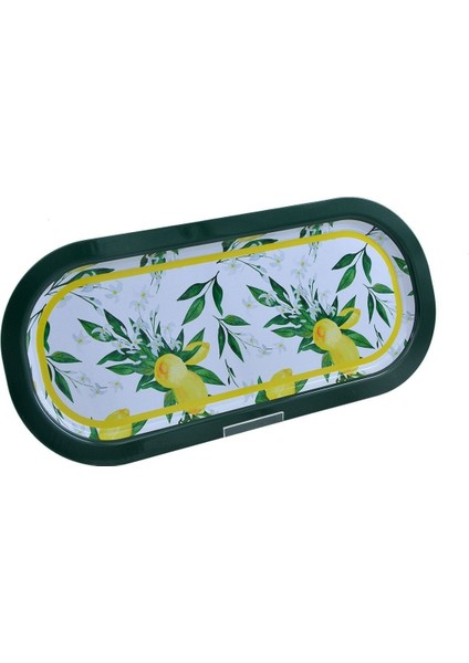 EF168-T2 Sn_lemon Desenli Oval Tepsi 16X35 cm