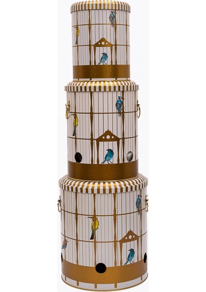 ERB29T7 Patates-Soğan-Sarımsak Saklama Kabı 3 Lü Set, Bird Cage