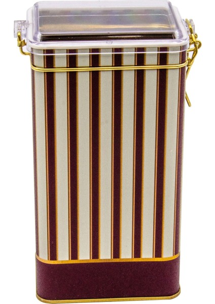 ER053-1F Circus Cream Desenli Dikdörtgen Metal Saklama Kabı 8X10 cm