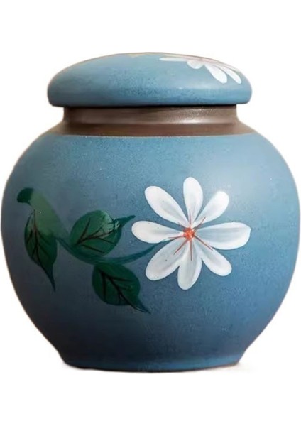 Yuvarlak Mühürlü Kutu Orta Çay Kutusu Boş Kutu Seramik Çok Amaçlı Saklama Kavanozu Vintage Çay Deposu (Yurt Dışından)