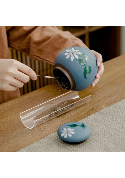 Yuvarlak Mühürlü Kutu Orta Çay Kutusu Boş Kutu Seramik Çok Amaçlı Saklama Kavanozu Vintage Çay Deposu (Yurt Dışından) modelleri