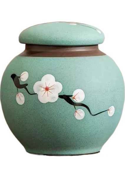 Yuvarlak Mühürlü Kutu Orta Çay Kutusu Boş Kutu Seramik Çok Amaçlı Saklama Kavanozu Vintage Çay Deposu (Yurt Dışından)