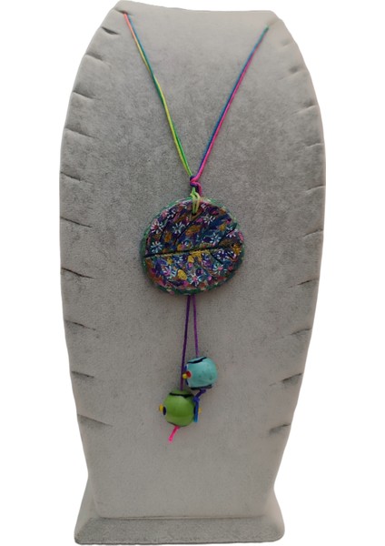 Miniq's Handmade Boyama Yaprak Desenli Kolye