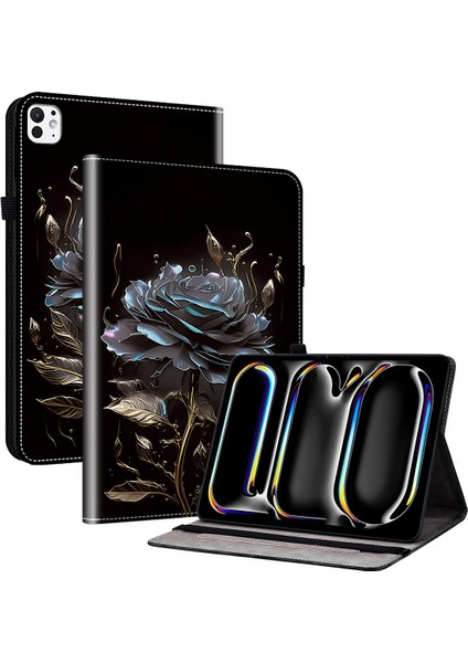 iPad Pro 11 (2024) Kart Yuvalı Pu Deri Standlı Tablet Kılıfı (Yurt Dışından)