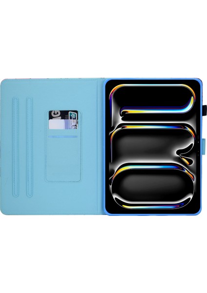 iPad Pro 11 (2024) Tablet Darbeye Dayanıklı Deri Kart Tutucu Stand Kılıfı (Yurt Dışından)