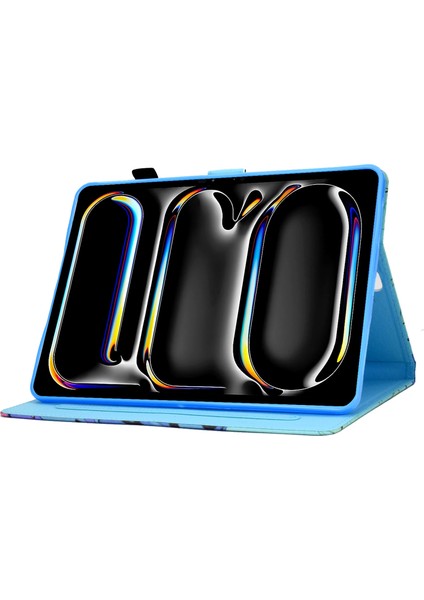 iPad Pro 11 (2024) Tablet Darbeye Dayanıklı Deri Kart Tutucu Stand Kılıfı (Yurt Dışından)