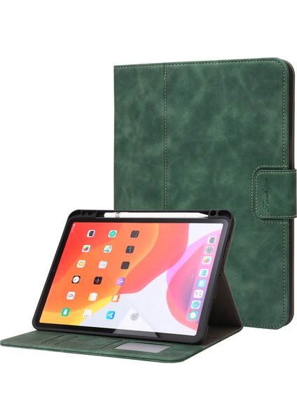 iPad Air (2020) / (2022) / iPad Pro 11 (2018) / (2020) / (2021) / (2022) Deri Kılıf Kalem Yuvası Cüzdan Deri Kapak (Yurt Dışından)