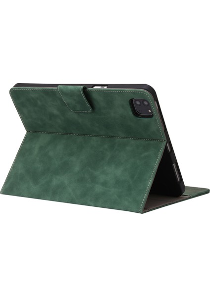 iPad Air (2020) / (2022) / iPad Pro 11 (2018) / (2020) / (2021) / (2022) Deri Kılıf Kalem Yuvası Cüzdan Deri Kapak (Yurt Dışından)