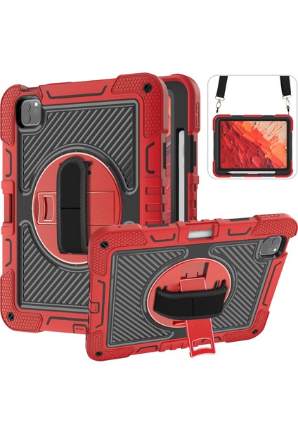iPad Pro 11 (2024) Kickstand Silikon + El / Askılı Pc Tablet Kılıfı (Yurt Dışından)