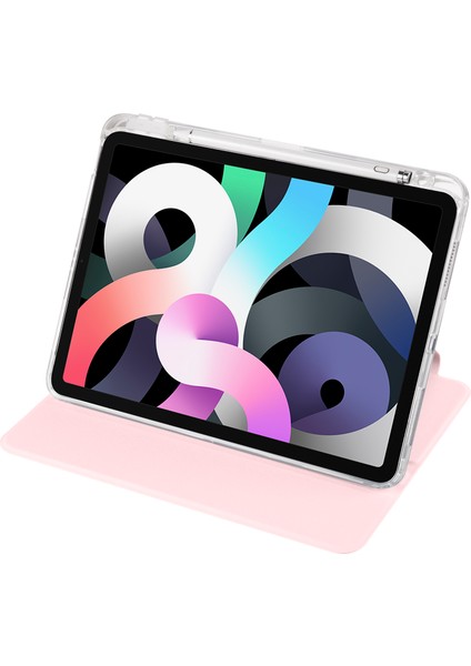 iPad Air 11 (2024) Döner Stand Deri+Şeffaf Tpu Çıkarılabilir Tablet Kapağı (Yurt Dışından) modelleri
