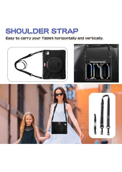 iPad Pro 11 (2024) Kickstand Pc+Askılı Silikon Tablet Kılıfı (Yurt Dışından) modelleri