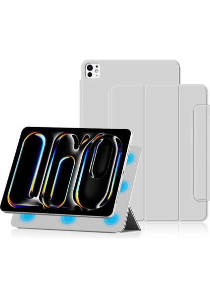 iPad Pro 13 (2024) (M4) Manyetik Pu Deri Üç Katlı Stand Tablet Kapağı (Yurt Dışından) fiyatları