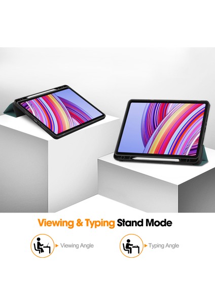 Xiaomi Redmi Pad Pro Tablet Kılıfı Üç Katlı Stand Şok Emici Deri Kapak (Yurt Dışından)