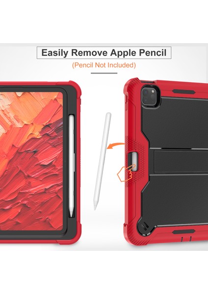 iPad Pro 11 (2024) Sert Pc ve Braket Destekli Yumuşak Silikon Tablet Kılıfı (Yurt Dışından) modelleri