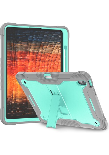 iPad Air 13 (2024) Yüksek Darbeye Dayanıklı Darbeye Dayanıklı Kickstand Silikon + Pc Tablet Kapağı (Yurt Dışından)