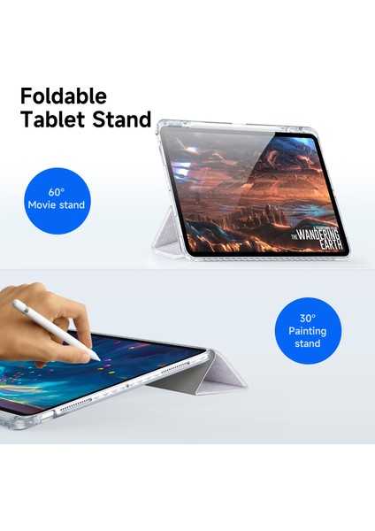 iPad Pro 13 (2024) Şeffaf Tablet Kılıfı Tpu+Pc+Pu Otomatik Uyandırma / Uyku Kapağı (Yurt Dışından) modelleri