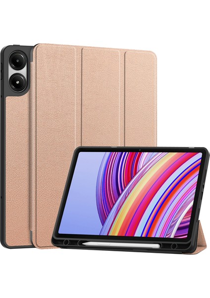 Xiaomi Redmi Pad Pro Tablet Kılıfı Üç Katlı Stand Şok Emici Deri Kapak (Yurt Dışından)