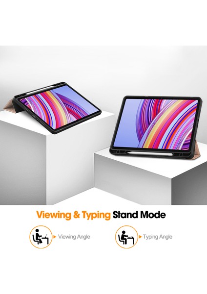 Xiaomi Redmi Pad Pro Tablet Kılıfı Üç Katlı Stand Şok Emici Deri Kapak (Yurt Dışından)