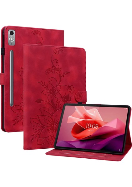 Lenovo Tab P12 Deri Tablet Kılıfı, Kart Yuvaları Standı (Yurt Dışından)