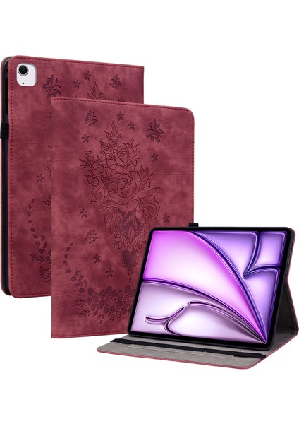 iPad Air 11 (2024) Darbeye Dayanıklı Pu Deri Tablet Kart Yuvası Koruma Kapağı (Yurt Dışından)