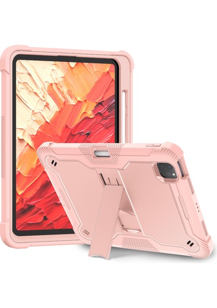 iPad Pro 11 (2024) Sert Pc ve Braket Destekli Yumuşak Silikon Tablet Kılıfı (Yurt Dışından)