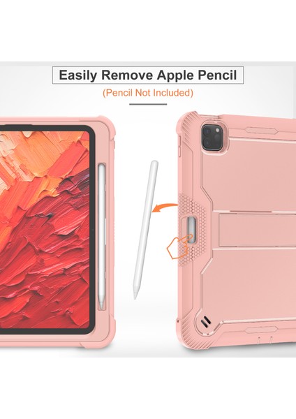 iPad Pro 11 (2024) Sert Pc ve Braket Destekli Yumuşak Silikon Tablet Kılıfı (Yurt Dışından) modelleri