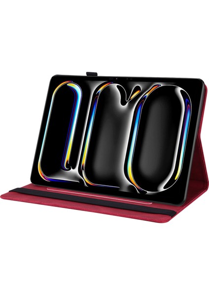 iPad Pro 11 (2024) Pu Deri Tablet Çizilmez Kart Yuvaları Flip Tablet Kapağı (Yurt Dışından)