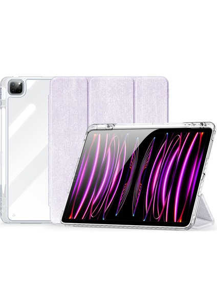iPad Pro 11 (2020) (2021) (2022) / iPad Air (2020) (2022) Şeffaf Tpu+Pc+Deri Kapak (Yurt Dışından)