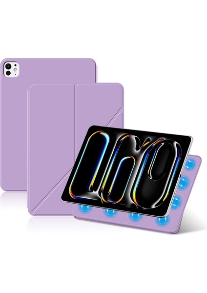 iPad Pro 11 (2024) (M4) Manyetik Pu Deri Origami Standı Tablet Kapağı (Yurt Dışından)