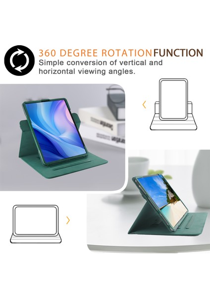 iPad Air 11 (2024) / Air (2022) / (2020) / iPad 10.9 (2022) / iPad Pro 11 (2024) / (2022) Deri Kılıf Döner Stand (Yurt Dışından)
