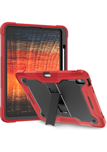 iPad Air 13 (2024) Yüksek Darbeye Dayanıklı Darbeye Dayanıklı Kickstand Silikon + Pc Tablet Kapağı (Yurt Dışından)