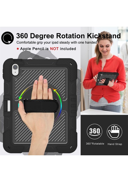 iPad Air 11 (2024) Dönebilen Kickstand Silikon + Askılı Pc Tablet Kılıfı (Yurt Dışından) fiyatları