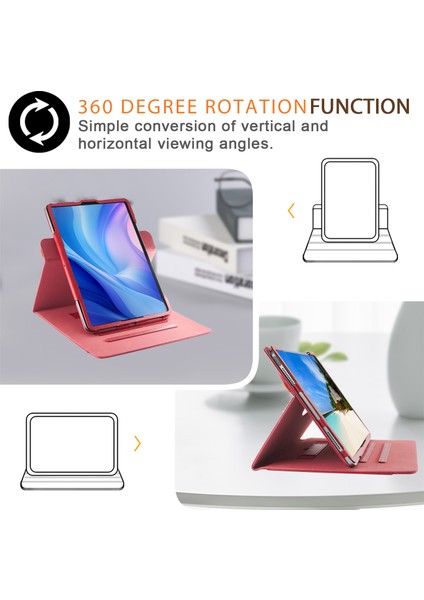 iPad Air 11 (2024) / Air (2022) / (2020) / iPad 10.9 (2022) / iPad Pro 11 (2024) / (2022) Deri Kılıf Döner Stand (Yurt Dışından)