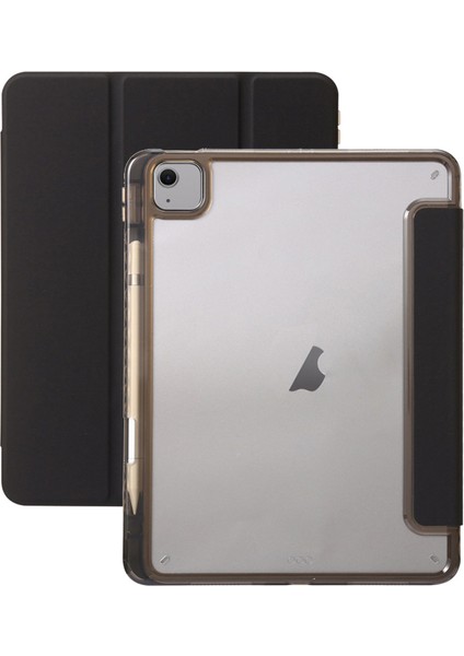 iPad Air 11 (2024) Tpu+Pu Deri+Arcylic Tablet Kapağı Üç Katlı Stand Tablet Koruyucu (Yurt Dışından)