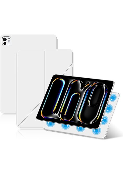 iPad Pro 11 (2024) (M4) Manyetik Pu Deri Origami Standı Tablet Kapağı (Yurt Dışından)