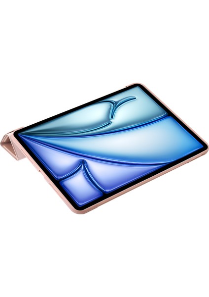 iPad Air 13 (2024) Otomatik Uyku / Uyandırma Özellikli Origami Standı Pu Deri + Silikon Tablet Kılıfı (Yurt Dışından)