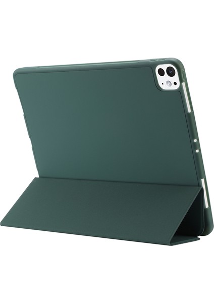 iPad Pro 11 (2024) Skin-Touch Üç Katlı Stand Deri Tablet Kılıfı (Yurt Dışından) fırsatları