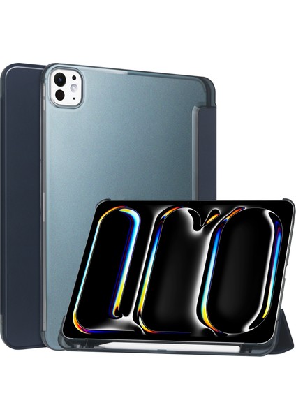 iPad Pro 13 (2024) Standlı Kılıf Pu Deri + Pc Mat Arkalı Tablet Kılıfı (Yurt Dışından)