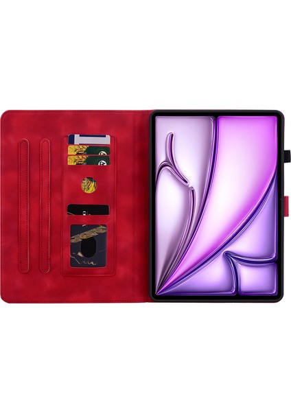 iPad Air 13 (2024) Pu Deri Kart Tutucu Standı Tablet Kapağı (Yurt Dışından)