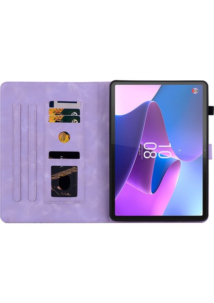 Lenovo Tab P11 Pro / P11 Pro Gen 2 Kılıf Kart Yuvası ile Deri Tablet Kapak Çevirin (Yurt Dışından)